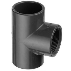 plain threaded female equal tee upvc pipe fitting