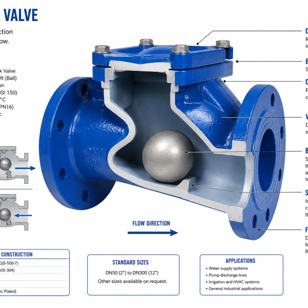 Alternative view of Ball Check Valve C.I 200mm