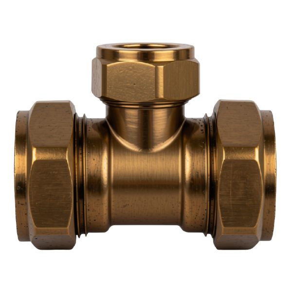 Compression Brass Tee CXCXC 22mm x 15mm Center Reducing SABS