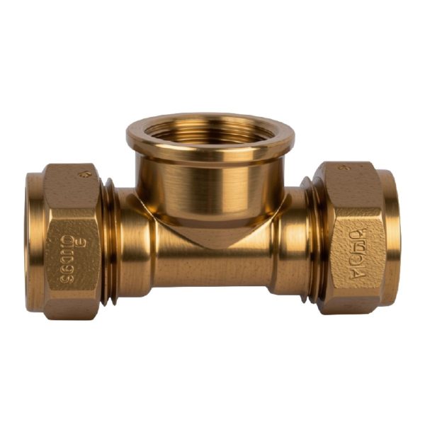 Compression Brass Tee CXCXFI 22mm x 3/4" SABS
