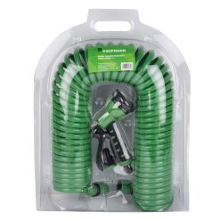 KAUFMANN 15MM SPIRAL GARDEN HOSE+PISTOL+COUPLING
