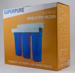 Alternative view of 3 stage Water Filter system on stand