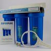 SUPERPURE 10" 3-Stage Direct-Fit Water Filtration System - Includes Sediment, Carbon Block, and GAC Filters - Easy Installation on Stand for Home/Office
