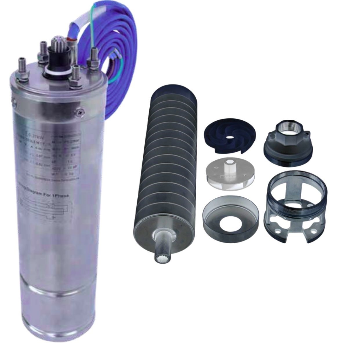 BCT 4" Borehole motor 230v 0.75kW - Image 4