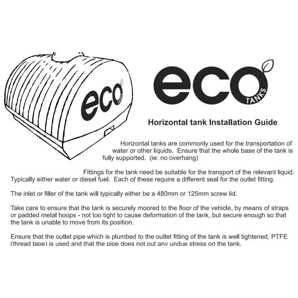 Alternative view of Eco 2500L Horizontal Storage Tank